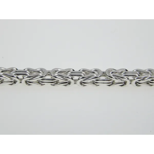 Elegancki srebrny komplet bransoleta łańcuch królewski 4,2mm bizantyjski srebro 925