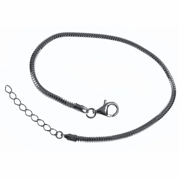 Srebrna bransoleta baza przywieszek charms gruba żmijka regulowana 2,4 mm snake srebro 925