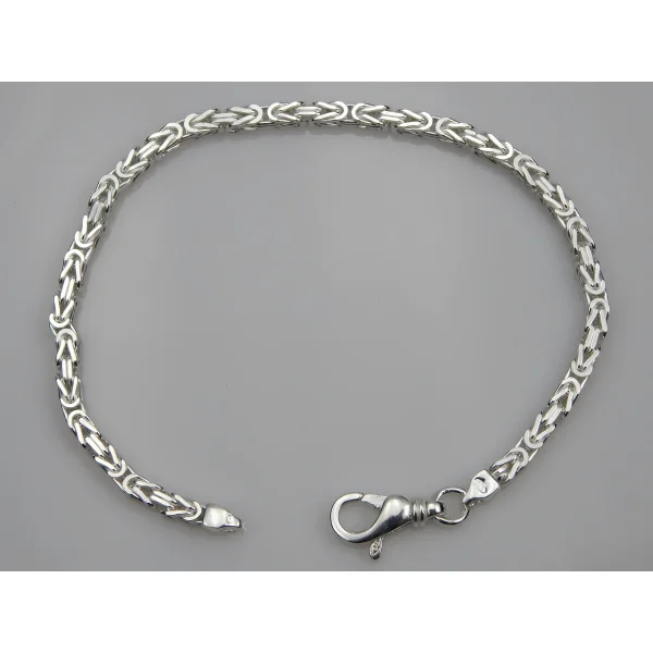 Elegancka srebrna bransoleta splot królewski bizantyjski 3mm srebro 925