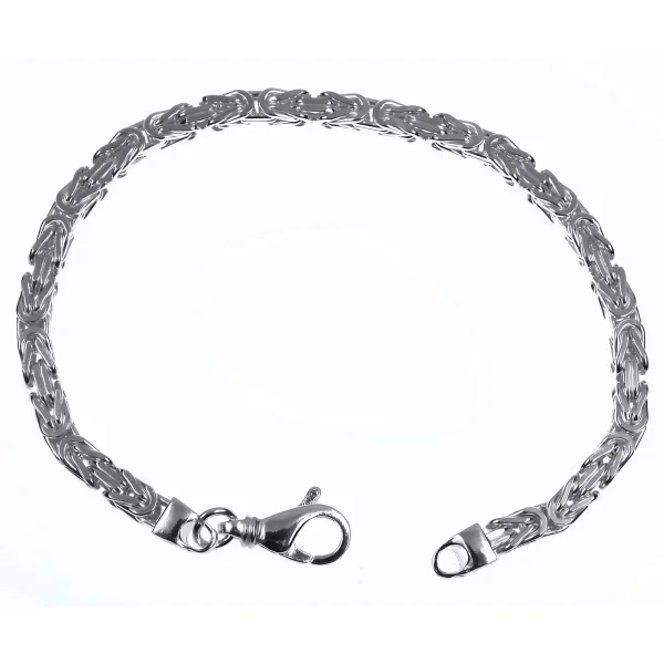 Elegancka srebrna bransoleta splot królewski bizantyjski 4,2mm srebro 925