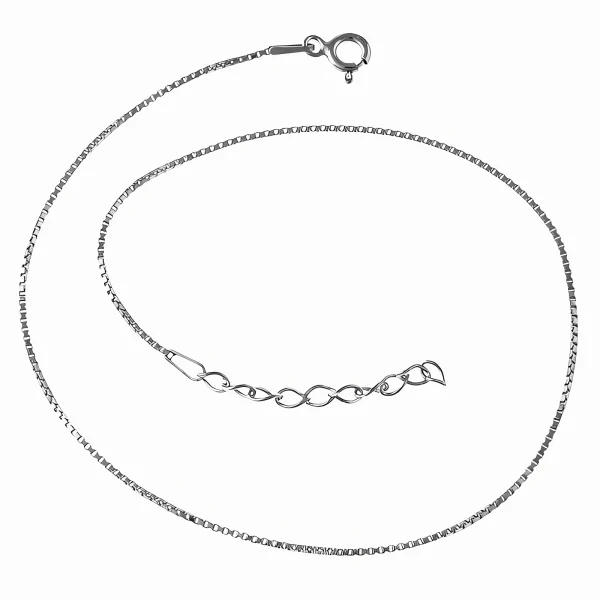 Elegancka rodowana srebrna bransoletka na nogę kostka wenecka srebro 925