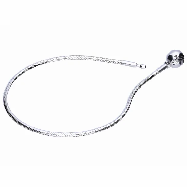 Rodowana srebrna bransoleta żmijka snake baza do charms beads kulka ball srebro 925