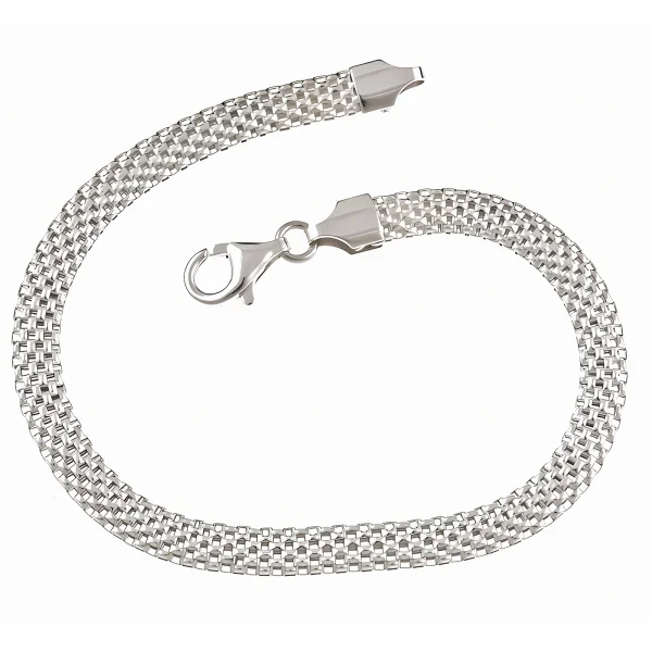 Elegancka srebrna szeroka płaska bransoleta bismarck 6mm tub srebro 925