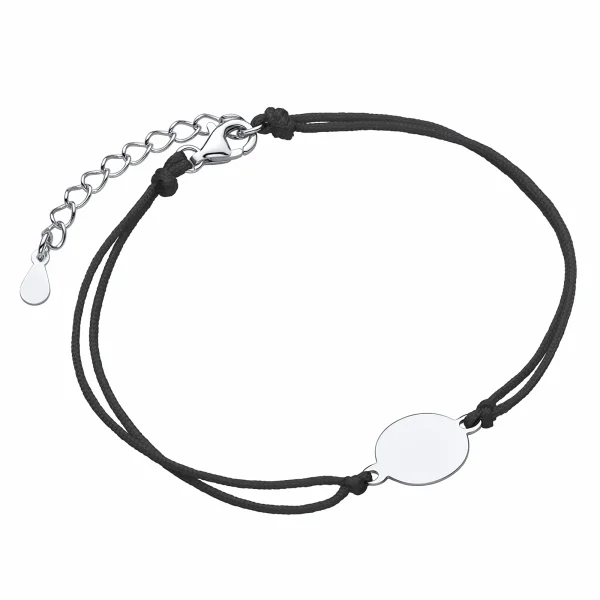 Bransoletka szczęścia celebrytka kółko kółeczko circle coin bawełna srebro 925