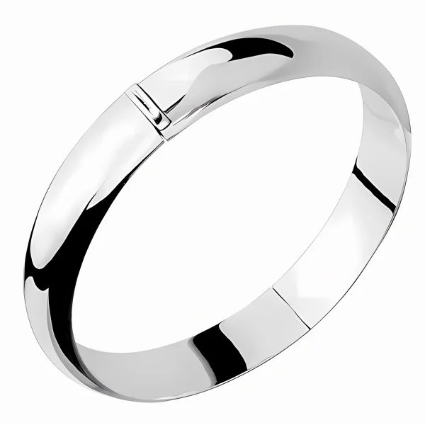 Elegancka owalna sztywna gładka bransoleta 9mm srebro 925