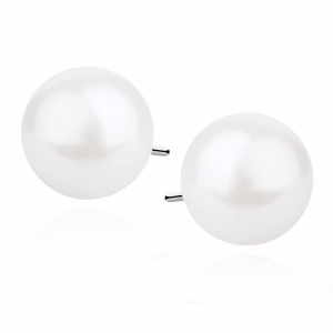Delikatne srebrne kolczyki wkrętki jasne perły perełki 8mm srebro 925