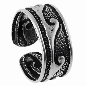 Elegancki oksydowany srebrny kolczyk nausznica na małżowinę ze wzorem ear cuff srebro 925