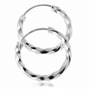 Eleganckie srebrne kolczyki kręcone koła kółka 1,4cm spiralki srebro 925