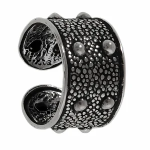 Elegancki oksydowany srebrny kolczyk nausznica na małżowinę ze wzorem ear cuff srebro 925