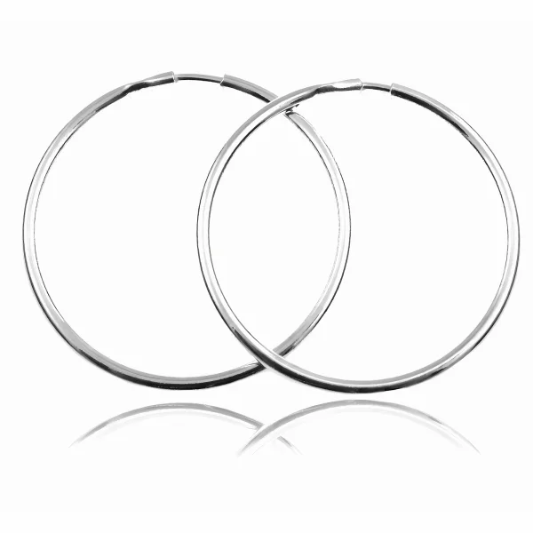 Eleganckie klasyczne srebrne kolczyki gładkie koła kółka 1,5mm 3cm srebro 925