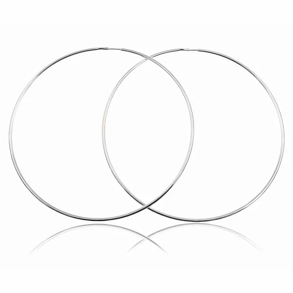 Eleganckie klasyczne srebrne kolczyki gładkie duże koła kółka 1,5mm 7cm srebro 925