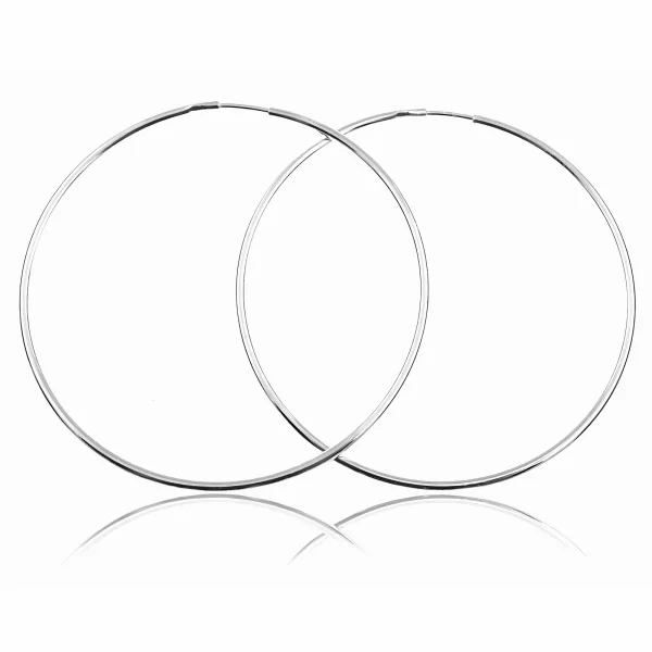 Eleganckie klasyczne srebrne kolczyki gładkie grube koła kółka 1.9mm 5cm srebro 925