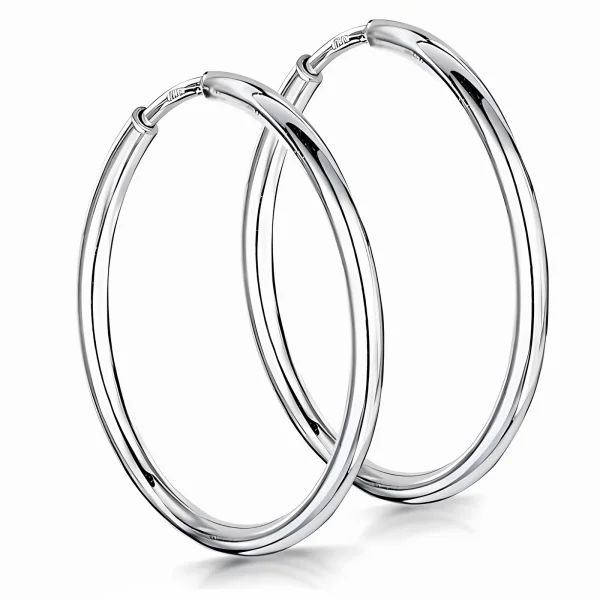 Eleganckie klasyczne srebrne kolczyki gładkie koła kółka 2mm 3cm srebro 925