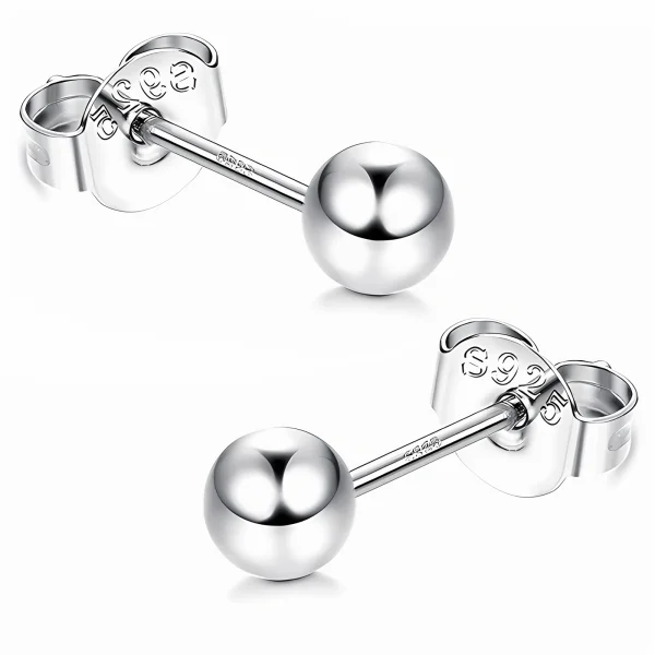 Delikatne srebrne kolczyki wkrętki gładkie kulki kuleczki 5mm balls srebro 925