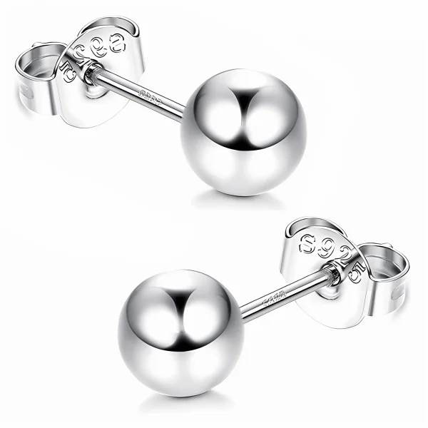 Delikatne srebrne kolczyki wkrętki gładkie kulki kuleczki 8mm balls srebro 925