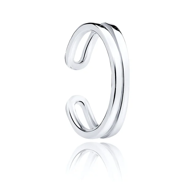 Delikatna rodowana srebrna nausznica kolczyk na małżowinę ear cuff srebro 925