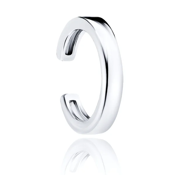 Delikatna rodowana srebrna nausznica kolczyk na małżowinę ear cuff srebro 925