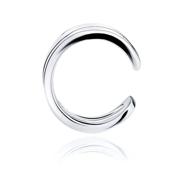 Delikatna rodowana srebrna nausznica kolczyk na małżowinę ear cuff srebro 925