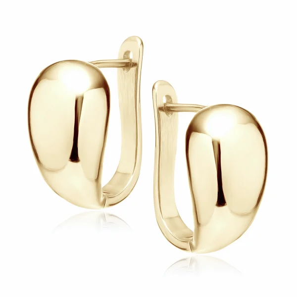 Eleganckie pozłacane srebrne gładkie klasyczne kolczyki srebro 925