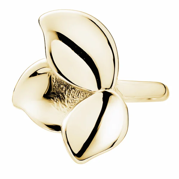 Delikatna pozłacana srebrna nausznica z listkami kolczyk na małżowinę ear cuff srebro 925