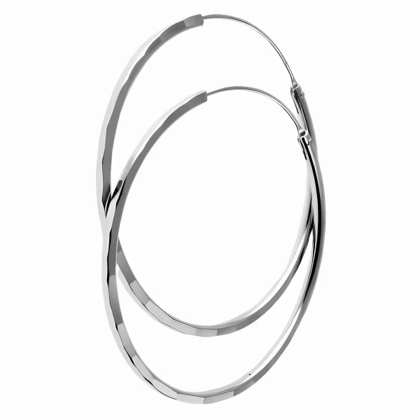 Delikatne srebrne kolczyki koła kółka 3cm diamentowany wzór srebro 925