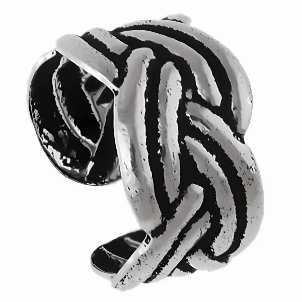 Elegancki oksydowany srebrny kolczyk pleciona nausznica na małżowinę ear cuff  srebro 925