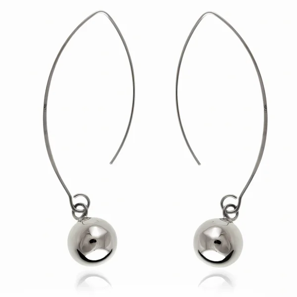 Eleganckie srebrne wiszące kolczyki gładkie kule kulki balls 10mm srebro 925