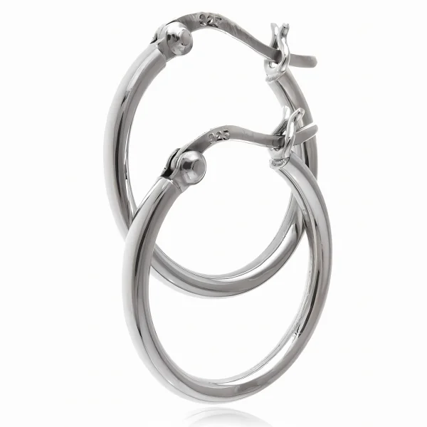 Eleganckie klasyczne srebrne kolczyki gładkie koła kółka 2cm srebro 925