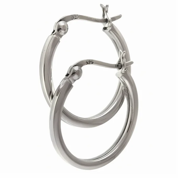 Eleganckie klasyczne srebrne kolczyki gładkie koła kółka 2cm srebro 925