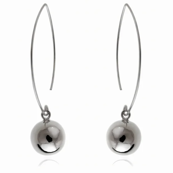 Eleganckie srebrne wiszące kolczyki gładkie duże kule kulki balls 12mm srebro 925