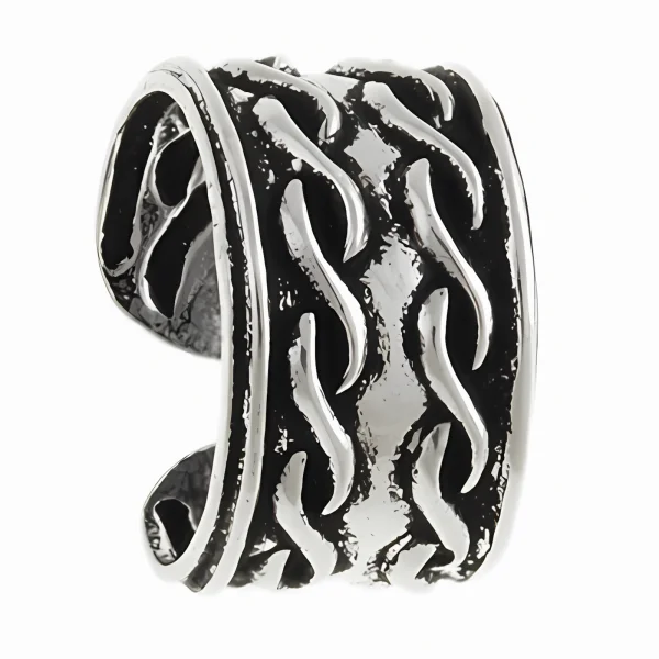 Elegancki oksydowany srebrny kolczyk nausznica na małżowinę ear cuff pleciony warkocz srebro 925