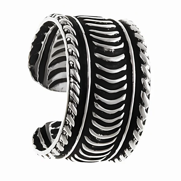 Elegancki oksydowany srebrny kolczyk nausznica na małżowinę ze wzorem ear cuff srebro 925