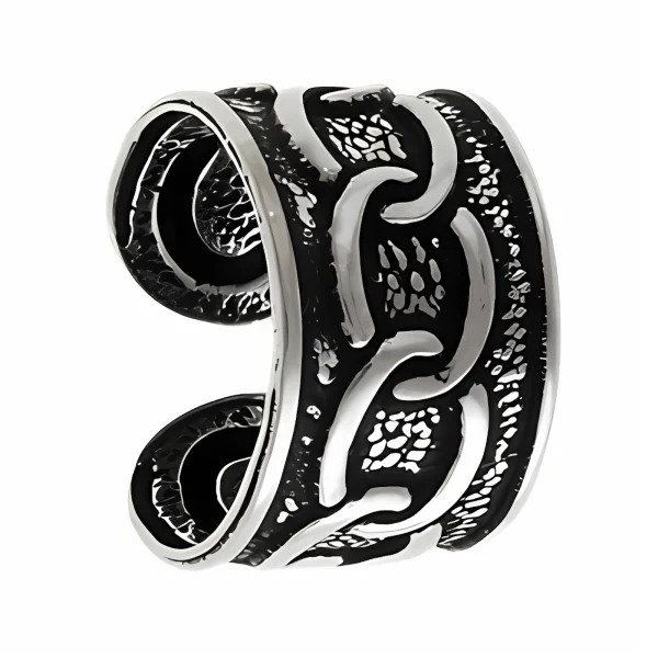 Elegancki oksydowany srebrny kolczyk nausznica na małżowinę ze wzorem ear cuff srebro 925