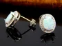 Eleganckie owalne rodowane srebrne kolczyki z opalem i cyrkoniami owal opal cyrkonie srebro 925