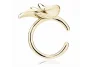 Delikatna pozłacana srebrna nausznica z listkami kolczyk na małżowinę ear cuff srebro 925
