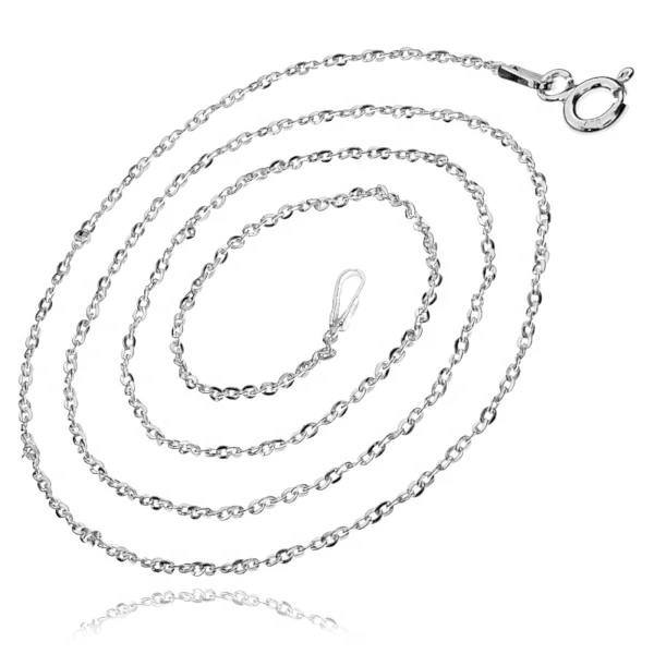 Delikatny rodowany srebrny klasyczny łańcuszek ankier anchor 1,15mm srebro 925