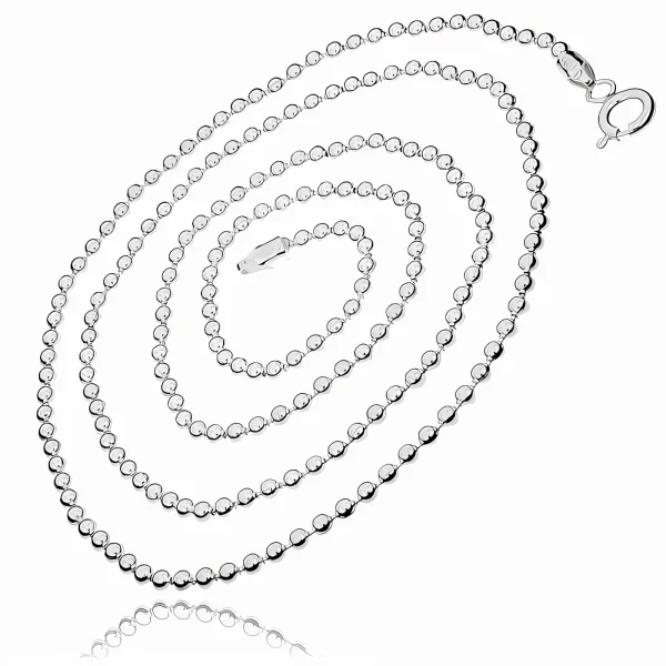 Gruby srebrny łańcuszek kulkowy gładkie kulki kuleczki balls 2,2mm srebro 925