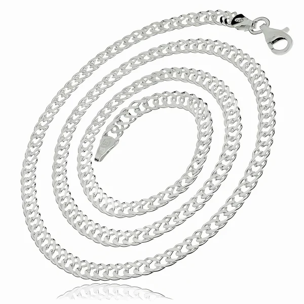Elegancki srebrny łańcuch pancerka rombo 3,6mm srebro 925