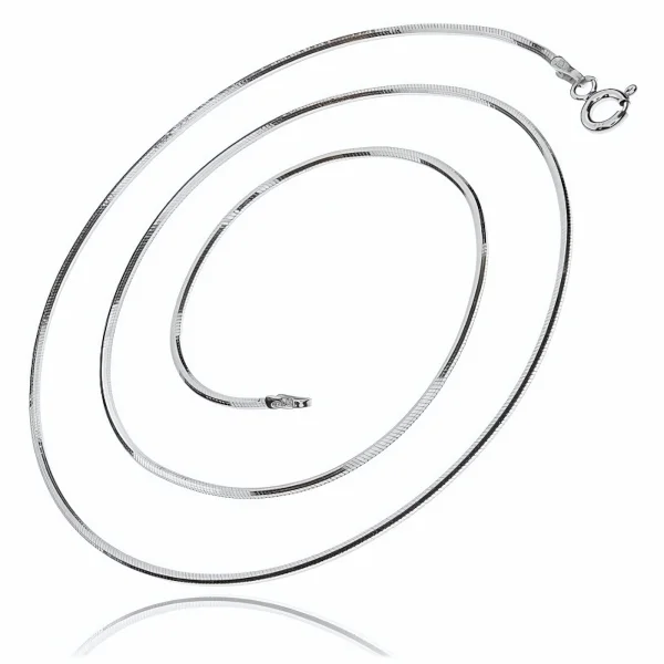 Delikatny srebrny łańcuszek linka żmijka snake o przekroju ośmiokątnym 0,8mm srebro 925