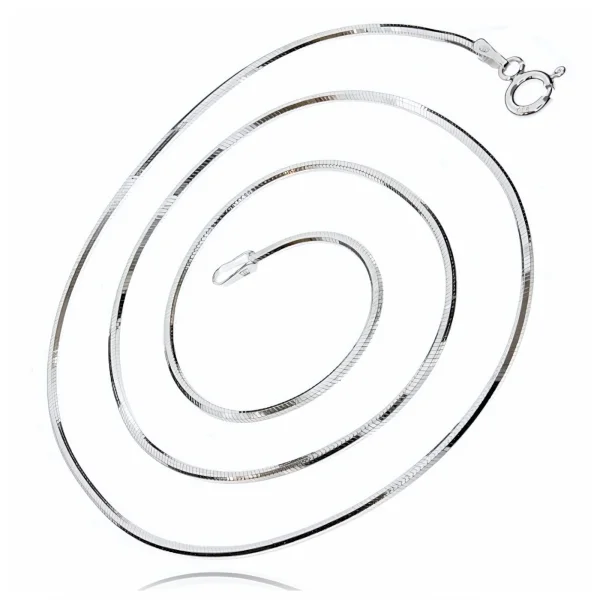 Gruby srebrny łańcuszek linka żmijka snake o przekroju ośmiokątnym 1,1mm srebro 925