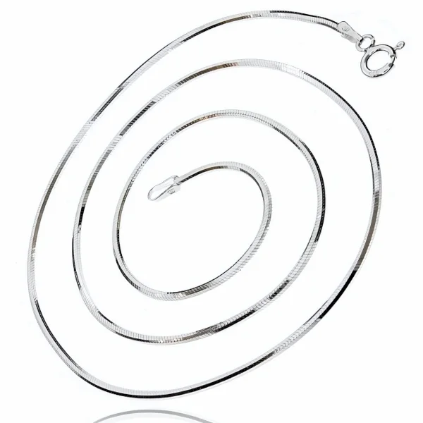 Gruby srebrny łańcuszek linka żmijka snake o przekroju ośmiokątnym 1,2mm srebro 925