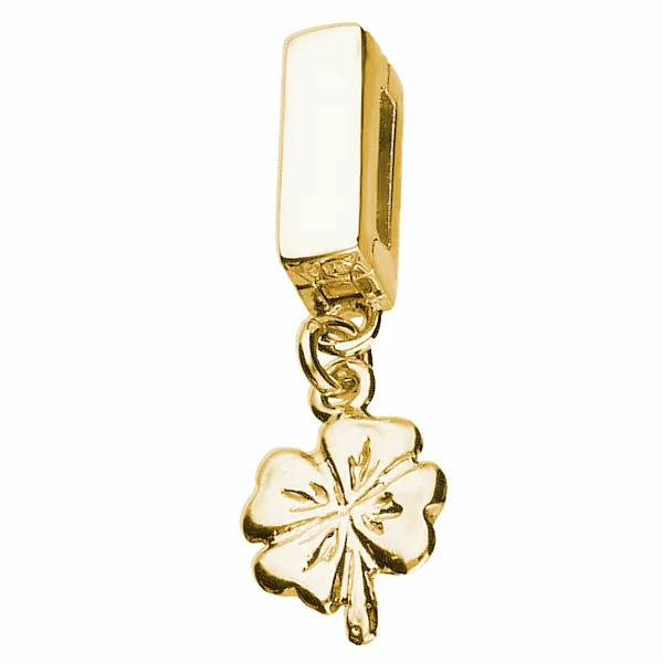 Pozłacany srebrny wiszący charms beads koralik reflexions koniczynka lucky srebro 925
