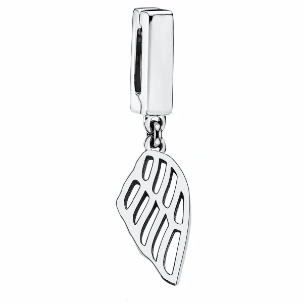 Rodowany srebrny wiszący charms beads koralik reflexions skrzydło anioła wing srebro 925
