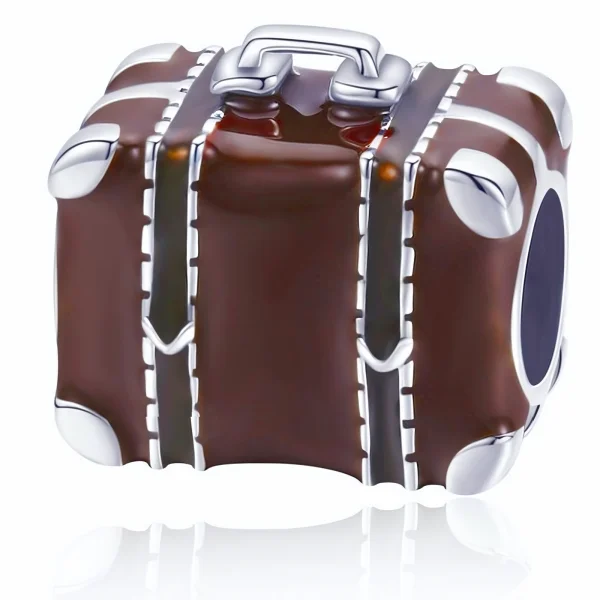 Rodowany srebrny charms beads walizka torba podróżna suitcase srebro 925