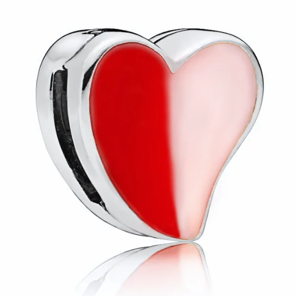 Rodowany srebrny charms beads koralik reflexions serce serduszko heart srebro 925