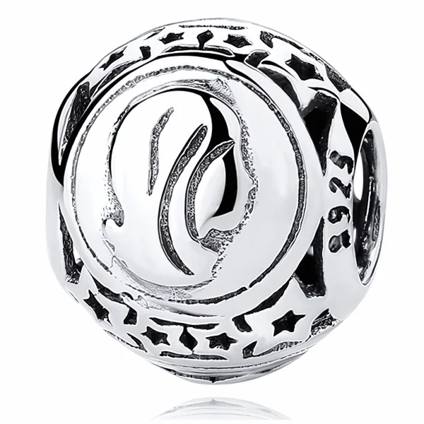 Rodowany srebrny charms beads znak zodiaku panna srebro 925