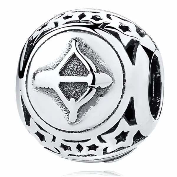 Rodowany srebrny charms beads znak zodiaku strzelec srebro 925