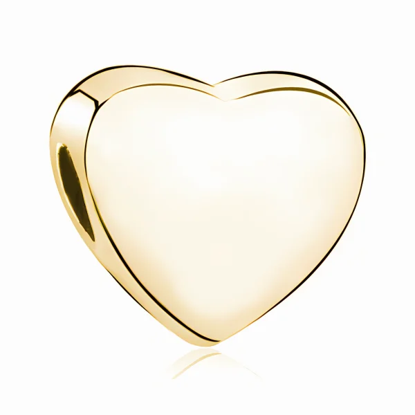 Pozłacany srebrny charms little beads gładkie serce serduszko heart srebro 925