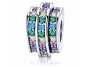 Rodowany srebrny charms beads serce heart kolorowe cyrkonie srebro 925