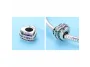 Rodowany srebrny charms beads serce heart kolorowe cyrkonie srebro 925